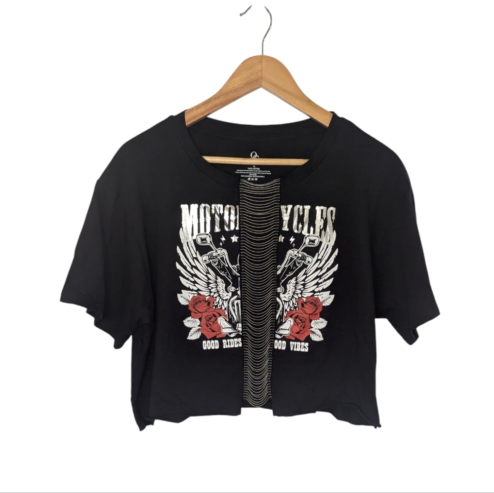 Organic Generation Graphic Chain Short Sleeve Crop Top Size XL